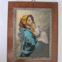 Quadro antico stampa Madonna del riposo di Ferruzz