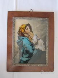 Quadro antico stampa Madonna del riposo di Ferruzz