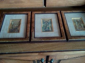 Tre quadri in oro e argento