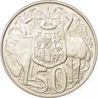Moneta argento 50 pence Australia 1966