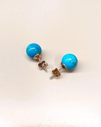 Orecchini con sfera turchese