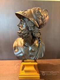 Antico busto Menelao(Aiace) in Bronzo XIX secolo