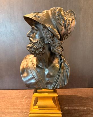 Antico busto Menelao(Aiace) in Bronzo XIX secolo