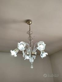 Lampadario in vetro di Murano a 5 luci