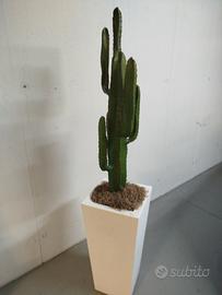 pianta cactus finta con vaso per interno casa 