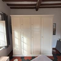 Armadio bianco laccato legno massello