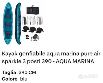 Kayak gonfiabile 3 posti aqua marina
