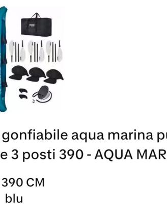 Kayak gonfiabile 3 posti aqua marina
