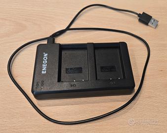 ENEGON doppio caricabatterie Canon LP-E17 USB