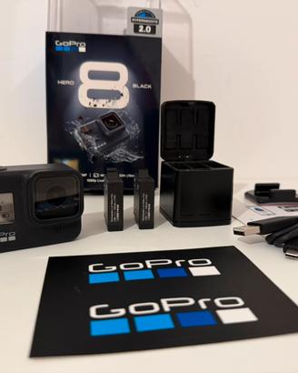 GoPro HERO 8 Black + 3 Batterie + Caricabatterie