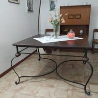 Tavolo quadrato 120 x120 in ferro battuto artigian