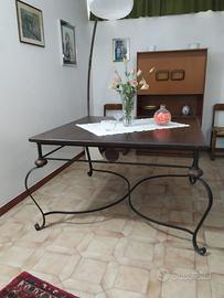 Tavolo quadrato 120 x120 in ferro battuto artigian