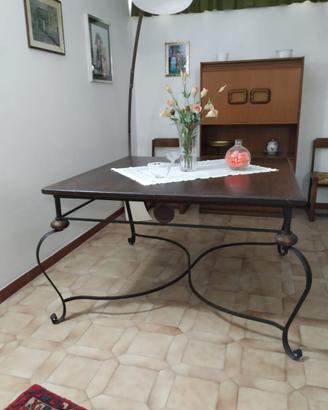 Tavolo quadrato 120 x120 in ferro battuto artigian