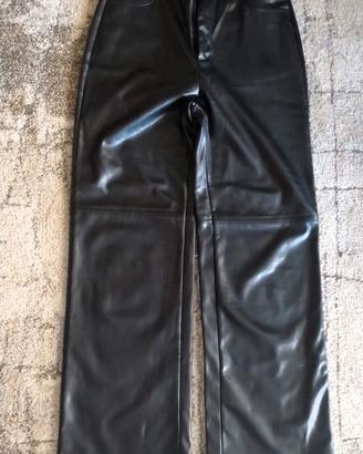 Pantaloni ecopelle nero Shein