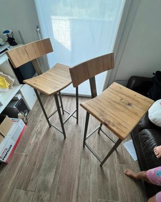 Coppia di sgabelli di design legno e ferro RedoLab