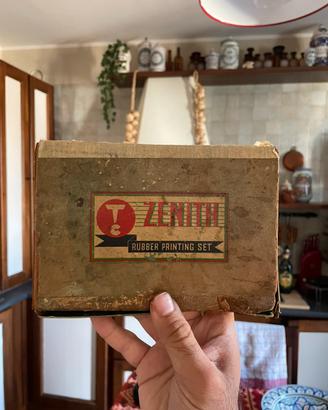 Scatola tipografica zenith anni 50