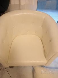 poltrona in pelle bianca
