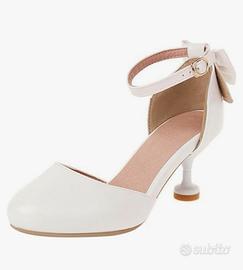 Scarpe bambina bianche con tacchi