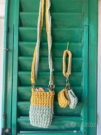 Set porta telefono+cuffie con tracolla e bracciale