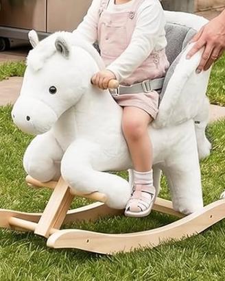 Cavallo a dondolo in legno per bambini - Woltu