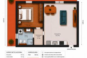 Elegante bilocale completamente arredato + Box