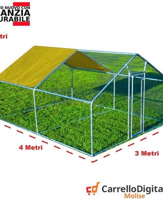 Recinto per Polli 3x4 m x h 2 m – 12 mq - giallo