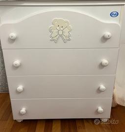 Lettino+ Fasciatoio PALI con cassettieria