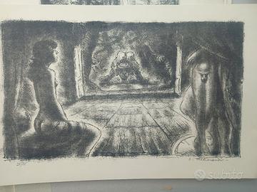 serigrafia Enrico Allimandi vintage no dipinto