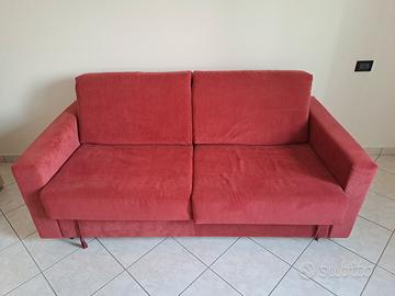Divano Letto 3 posti Rosso Corallo - Comodo e Fun