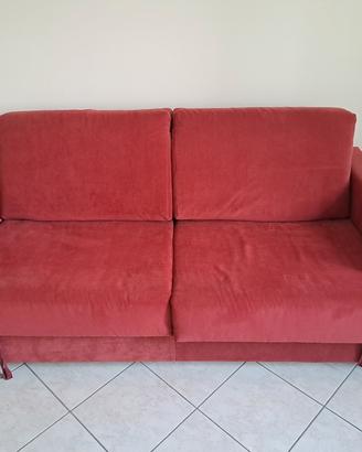 Divano Letto 3 posti Rosso Corallo - Comodo e Fun