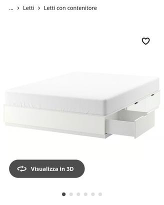 Struttura letto matrimoniale con cassetti