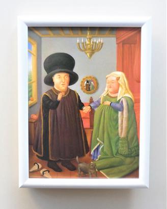 Quadro I coniugi Arnolfini di Botero con cornice