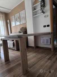 Tavolo allungabile bianco opaco effetto quercia 