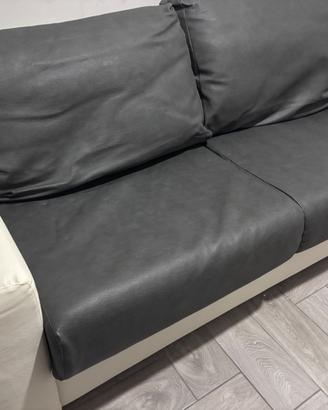 Divano letto in pelle  ribaltabile con materasso