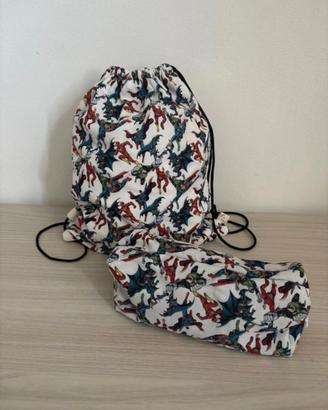set zaino e astuccio