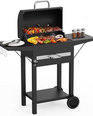 Barbecue a carbonella XL termometro griglia ruote