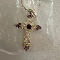 Collana Croce con  pietre vintage