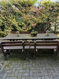 Tavolo e panche da giardino