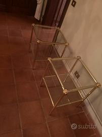 tavolini ottone e cristallo