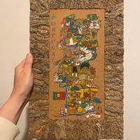 Quadro in sughero con mappa Portogallo