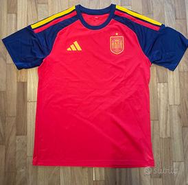 Maglia Spagna Adidas allenamento rossa blu tg L
