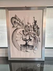 Quadro d’autore  Disegno a matita Venezia