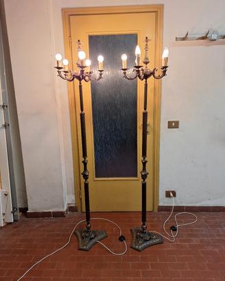 2 lampade da terra in ottone 