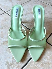 Mules verde menta in Mesh