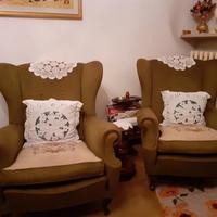 DIVANO IN VELLUTO VINTAGE 3/4 POSTI+2POLTRONE