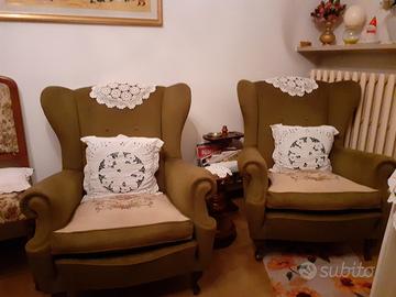 DIVANO IN VELLUTO VINTAGE 3/4 POSTI+2POLTRONE