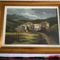 Quadro ad olio Mariolino da Caravaggio paesaggio