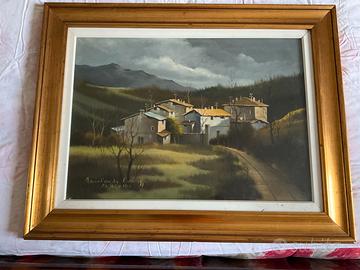 Quadro ad olio Mariolino da Caravaggio paesaggio