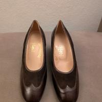 Scarpe decoltè Taverna marroni in cuoio