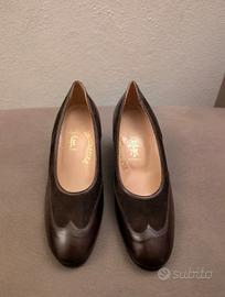 Scarpe decoltè Taverna marroni in cuoio